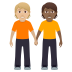 🧑🏼‍🤝‍🧑🏾 people holding hands: medium-light skin tone, medium-dark skin tone display on JoyPixels